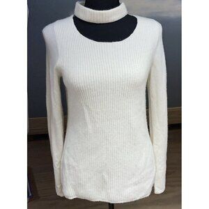 Fate by LFD Ribbed Cut Out Sweater - Size M Choker Cashmere Blend Comfy‎ Soft